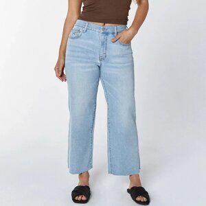 NEW Unpublished GRETA Mid-Rise Cropped Wide Leg Light Blue Jeans, Size 28